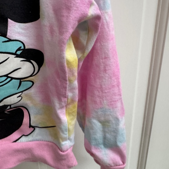 Disney Junior Minnie Mouse Girls Size 4 Tie-Dye Sweater Sweatshirt Pink - Picture 4 of 6
